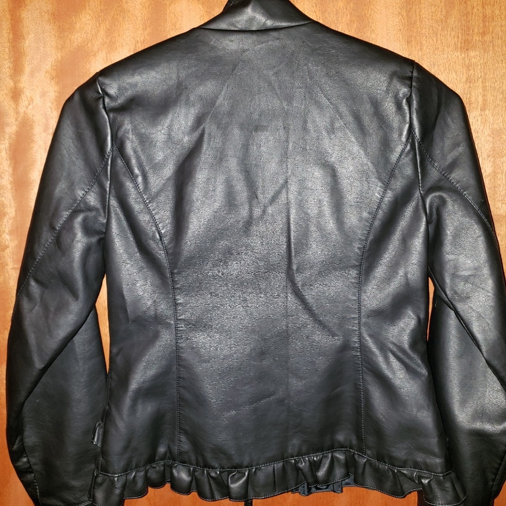 Girl's London Fog Faux Leather Jacket - Picture 3 of 6